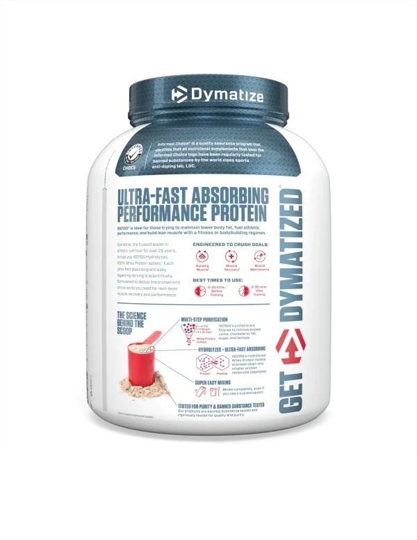 Iso100 isolate hidrolized whey protein dymatize 5lb - Imagen 8