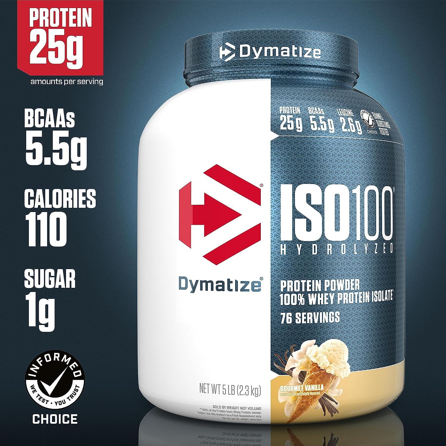 Iso100 isolate hidrolized whey protein dymatize 5lb - Imagen 3