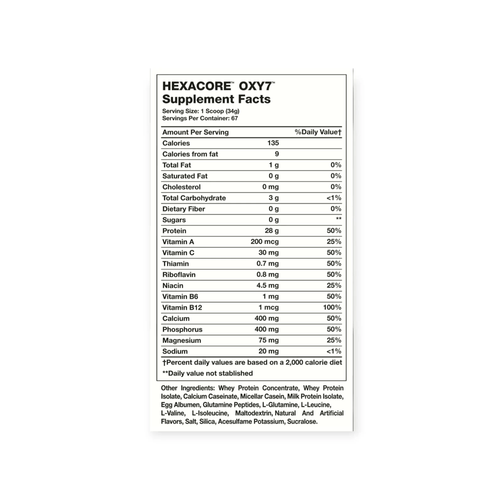 OXY 7 WHEY PROTEIN 5LBS 67 SV - HEXACORE - Imagen 2